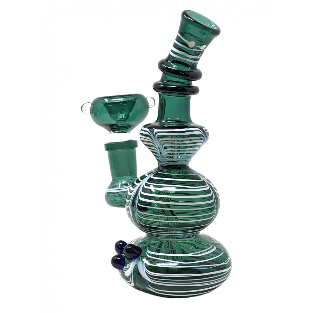 6" Color Tube Double Rim Rotating Art Water Pipe Unique and Stylish Glass Bong Skygate Wholesale